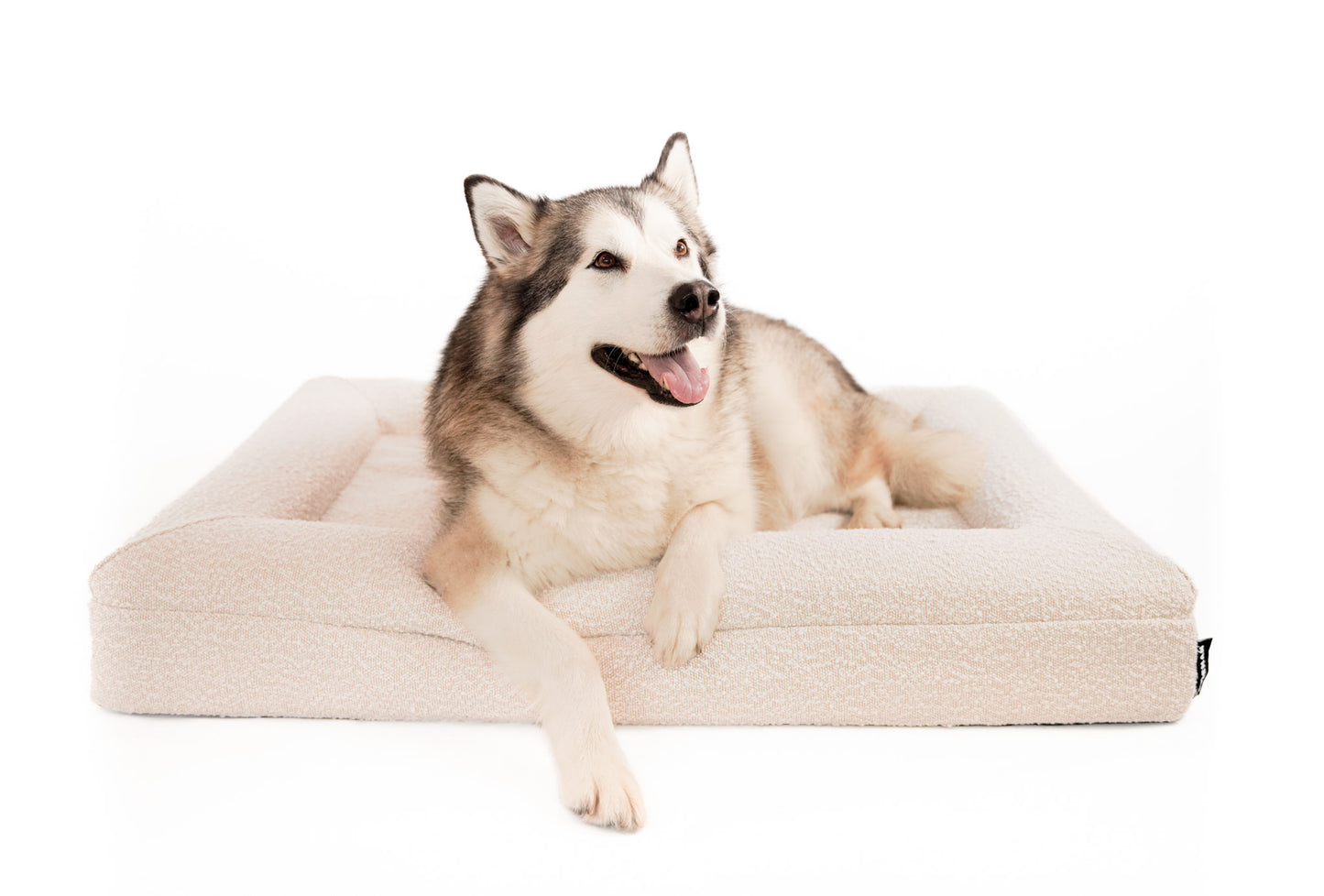 Large Memory Foam Bouclé Bed