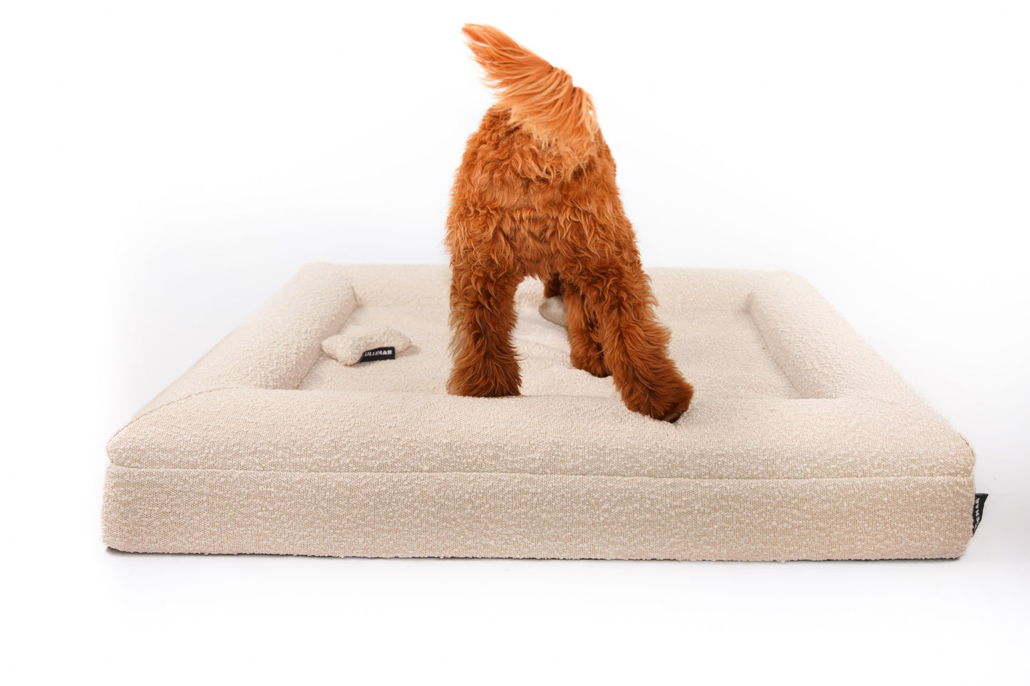 Large Memory Foam Bouclé Bed