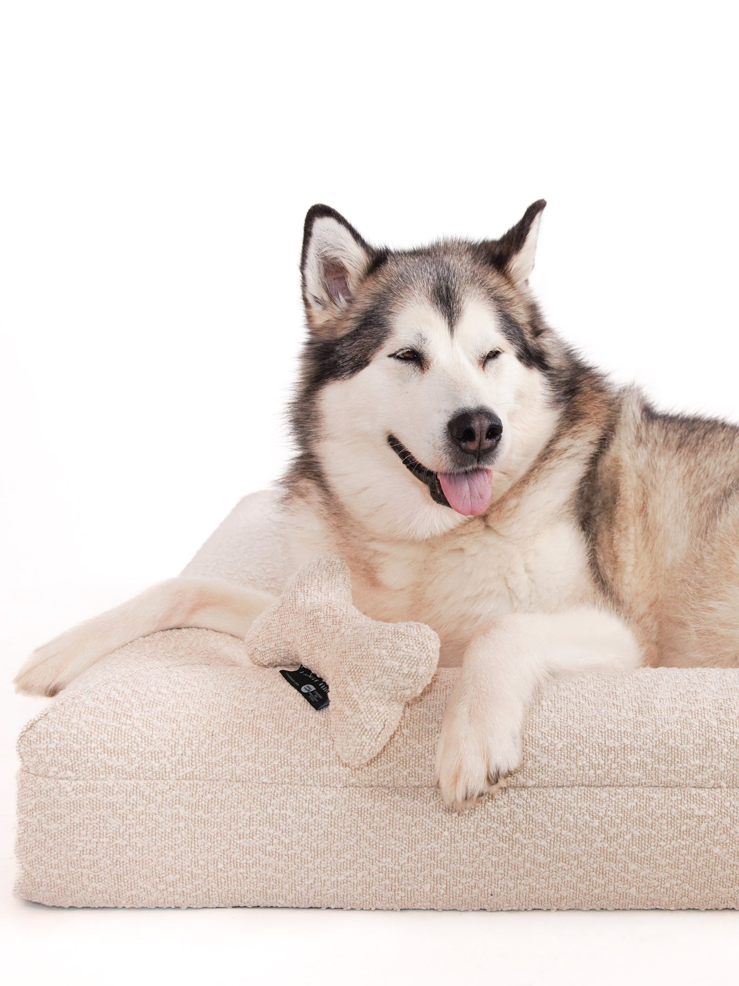 Large Memory Foam Bouclé Bed